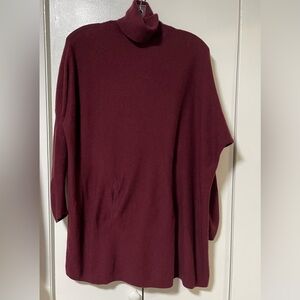 Soft Surroundings Burgundy Knit Poncho